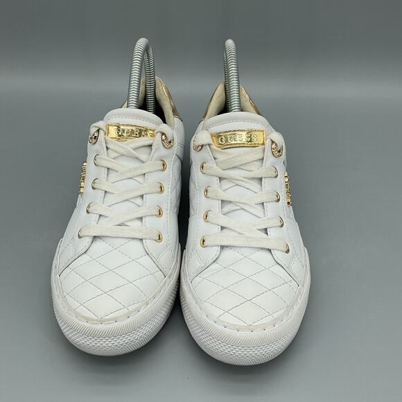 Guess Women’s Loven Lace up Sneakers White Size 7M - Picture 3 of 10